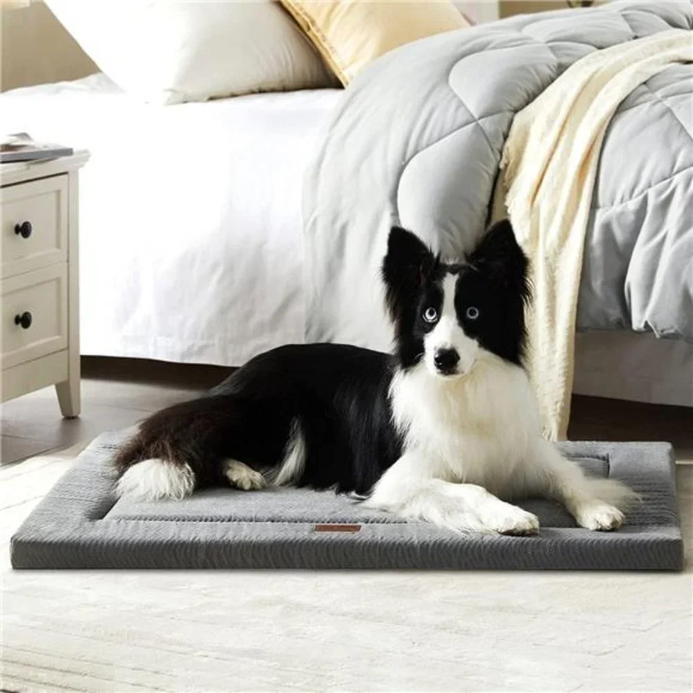 Dog Bed for Crate, High Resilience Foam Dog Crate Mat Kennel Pad with Soft Plush